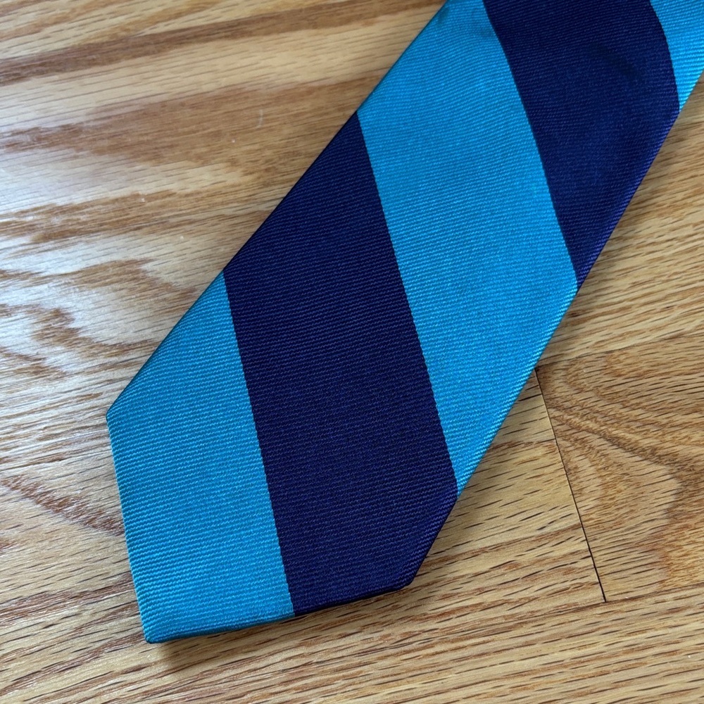 J. Crew Teal and Navy Striped Tie